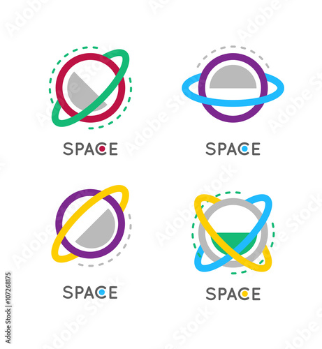 Outline globe vector icon. Space vector logo. Business vector co photo