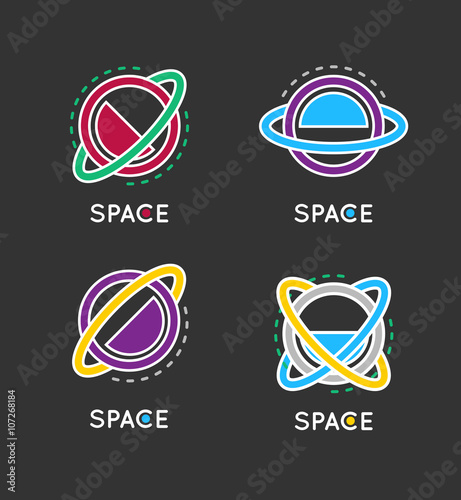 Outline globe vector icon. Space vector logo. Business vector co photo