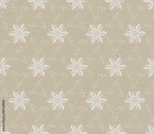 Gray seamless wall-paper with abstract flower