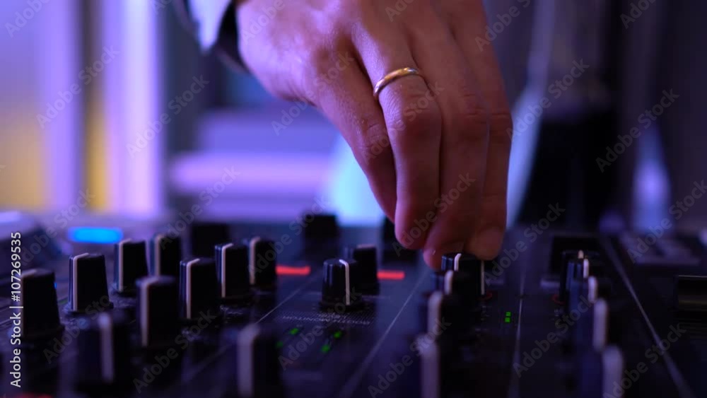 Dj hands on equipment deck Dj hands on equipment deck