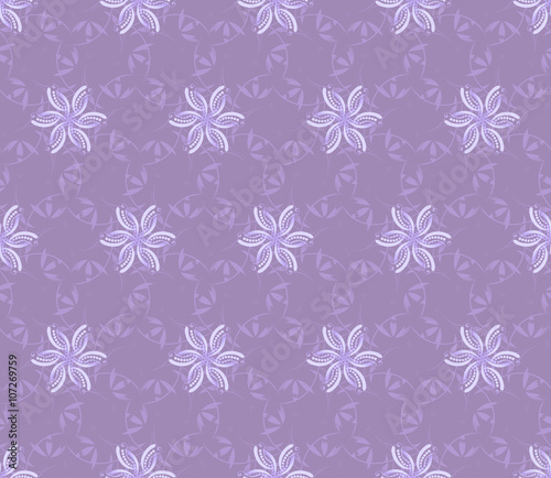 Lilac seamless wall-paper with  abstract flower © floraaplus