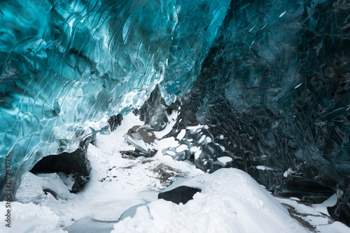Inside the ice cave  Vatnajokull glacier  Iceland