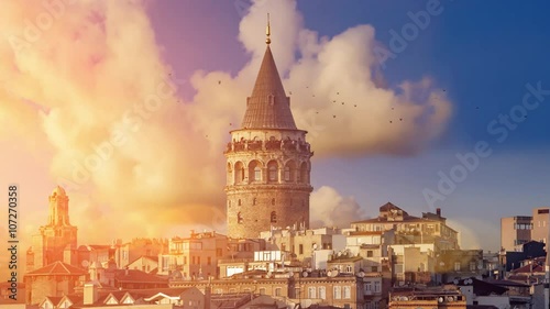 Galata Tower in Istanbul Turkey photo
