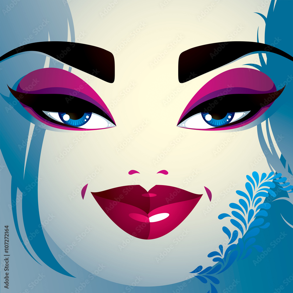 Attractive woman with stylish bright make-up Attractive woman with stylish bright make-up
