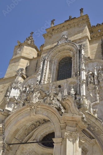 Facade of Church of Saint Cross in Coimbra, Portugal