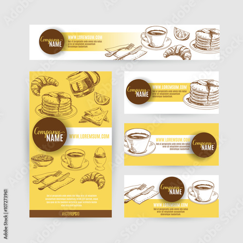 Corporate identity breakfast business set design.