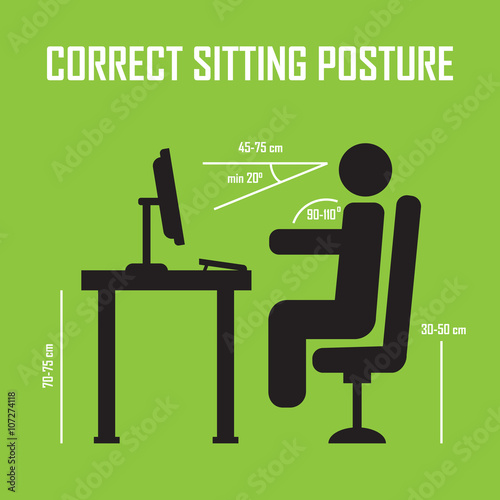 Correct sitting posture. Vector infographics. Posture correct, health correct sitting, body correct sitting infographic