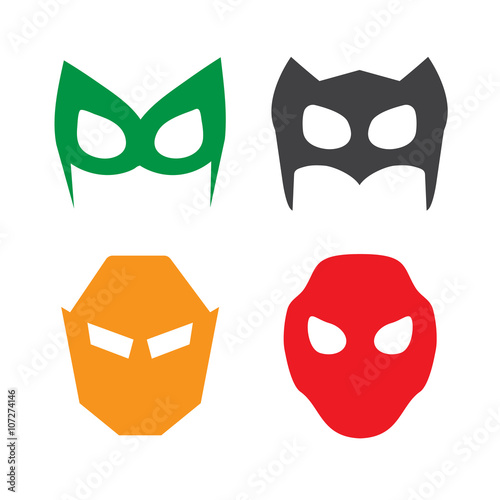 super hero masks vector illustration set