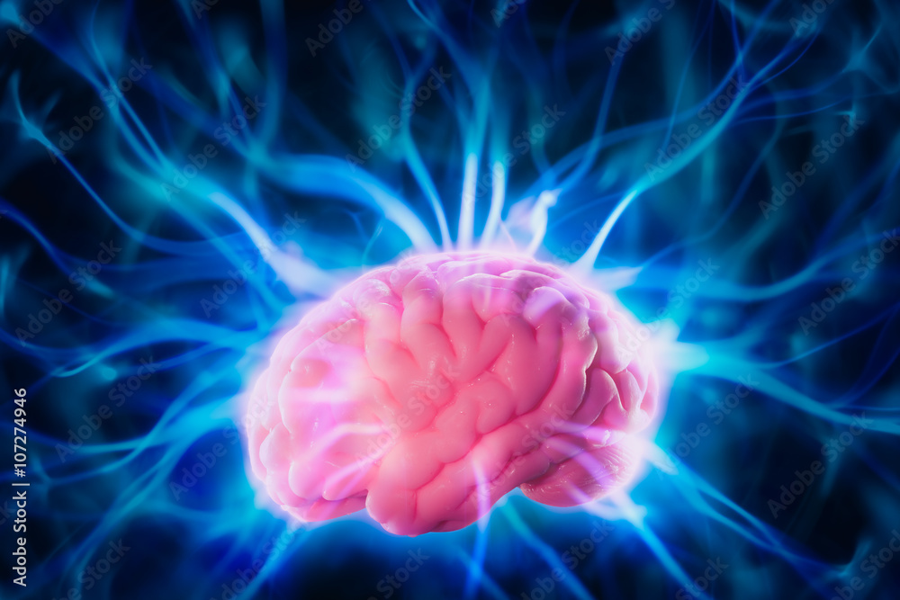 Brain power concept with abstract light rays Brain power concept with abstract light rays