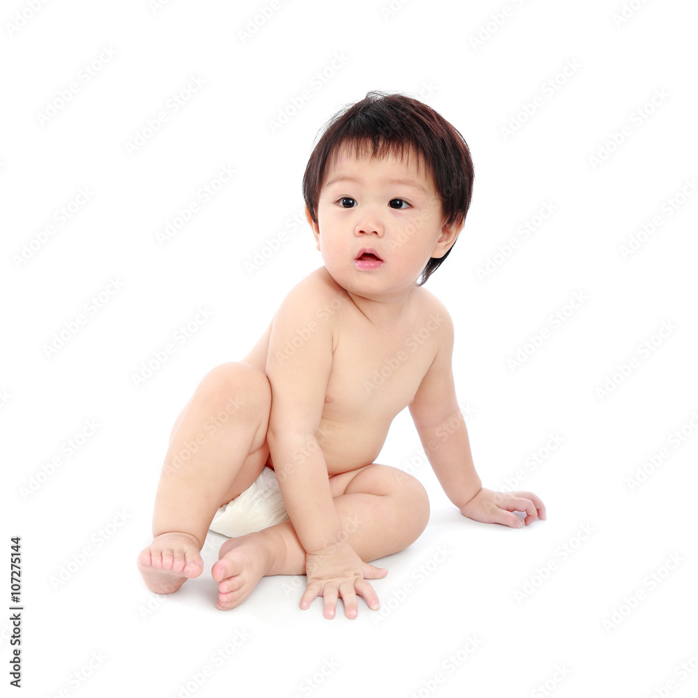 Adorable newborn baby isolated white background Adorable newborn baby isolated white background
