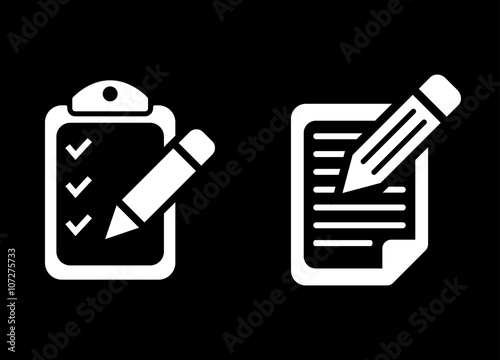Clipboard pencil - vector icon.