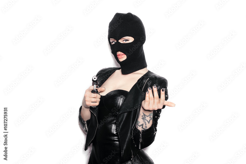 sexy girl in balaclava - crime and violence sexy girl in balaclava - crime and violence