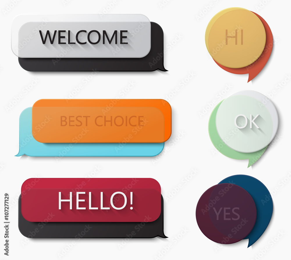 Vector modern bubble speech set on white Vector modern bubble speech set on white