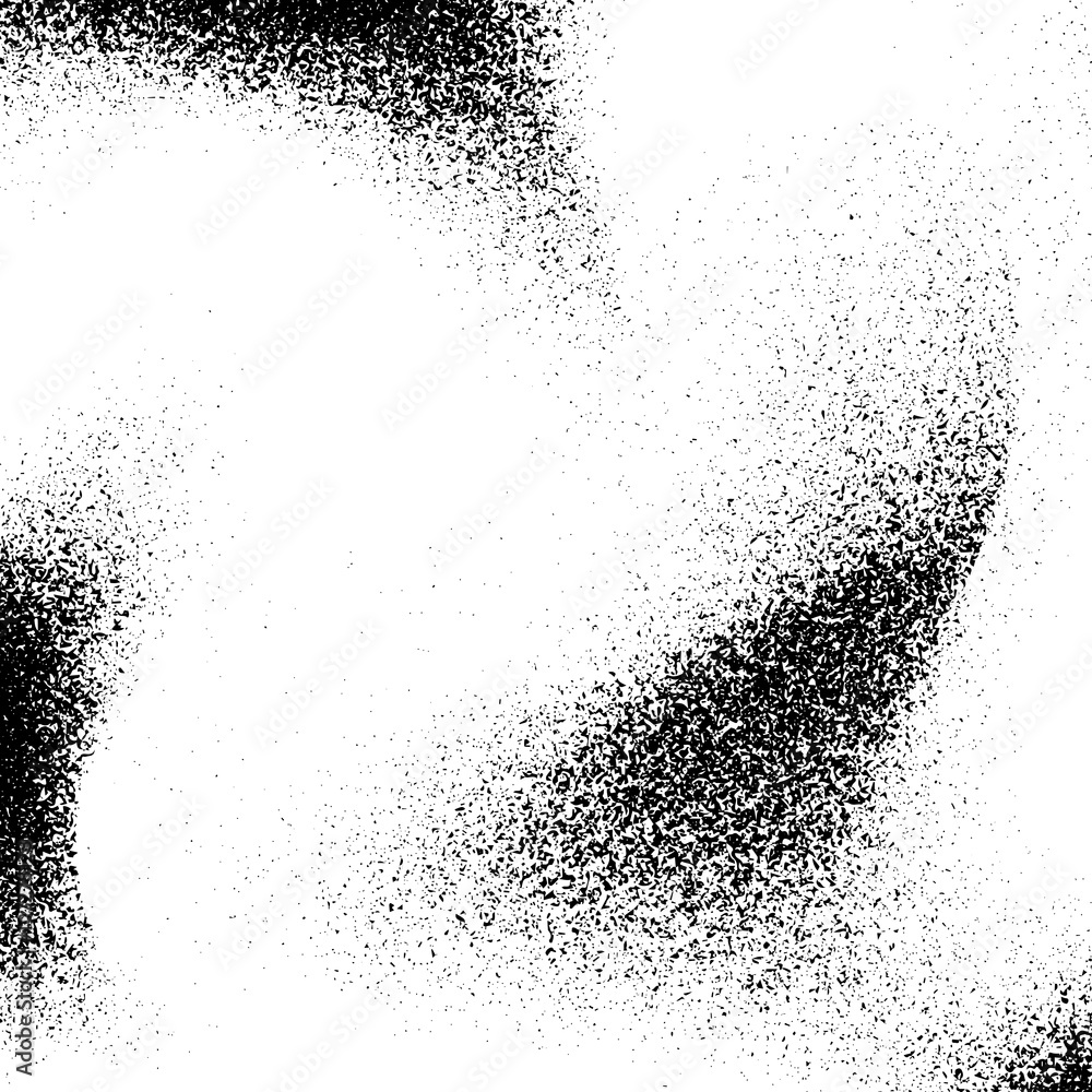 White abstract background with black film grain, noise, dotwork, grunge ...