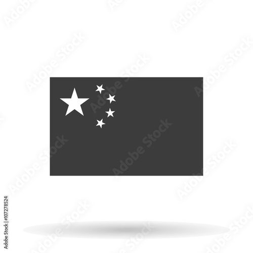 China flag icon on a white background with shadow  stylish vector illustration
