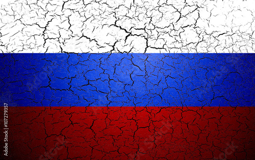 Russian flag. Shattered texture.