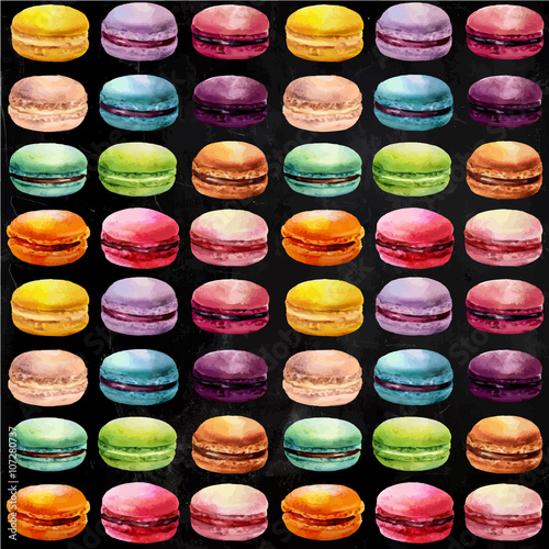 Watercolor macaron seamless  pattern