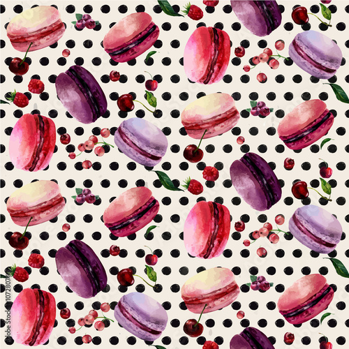 Watercolor macaron seamless  pattern