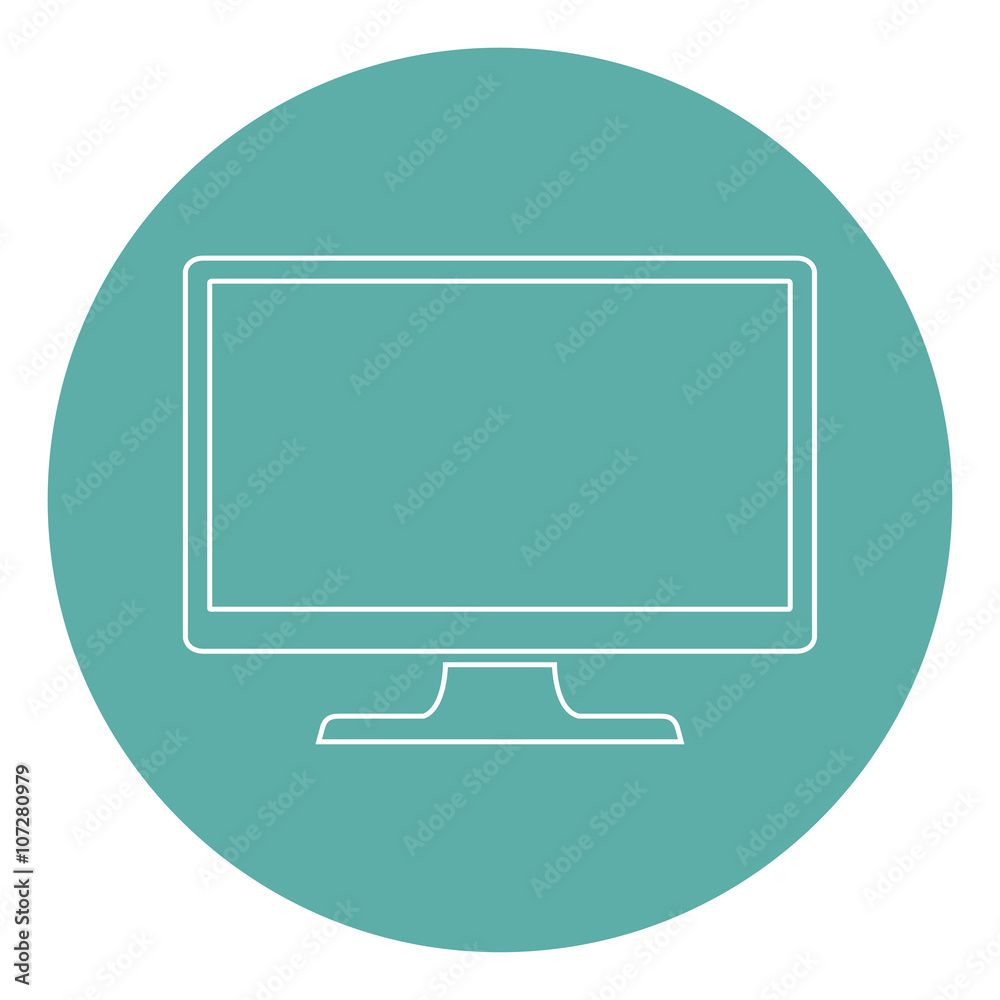 monitor outline icon in flat style on a green background stock vector illustration monitor outline icon in flat style on a green background stock vector illustration