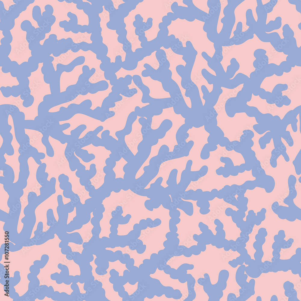 Coral vector seamless pattern. Color trend 2016