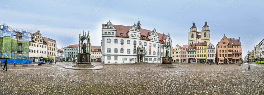 Naklejka premium The Main Square of Luther City Wittenberg in Germany