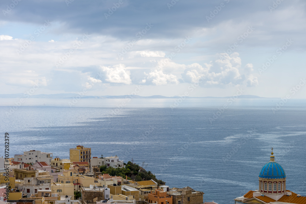 Syros island. Panoramic view of one of the most beautiful island