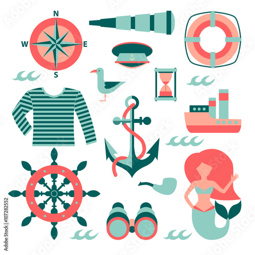 Vector marine set, illustration
