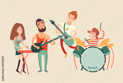 Music party poster, vector illustration