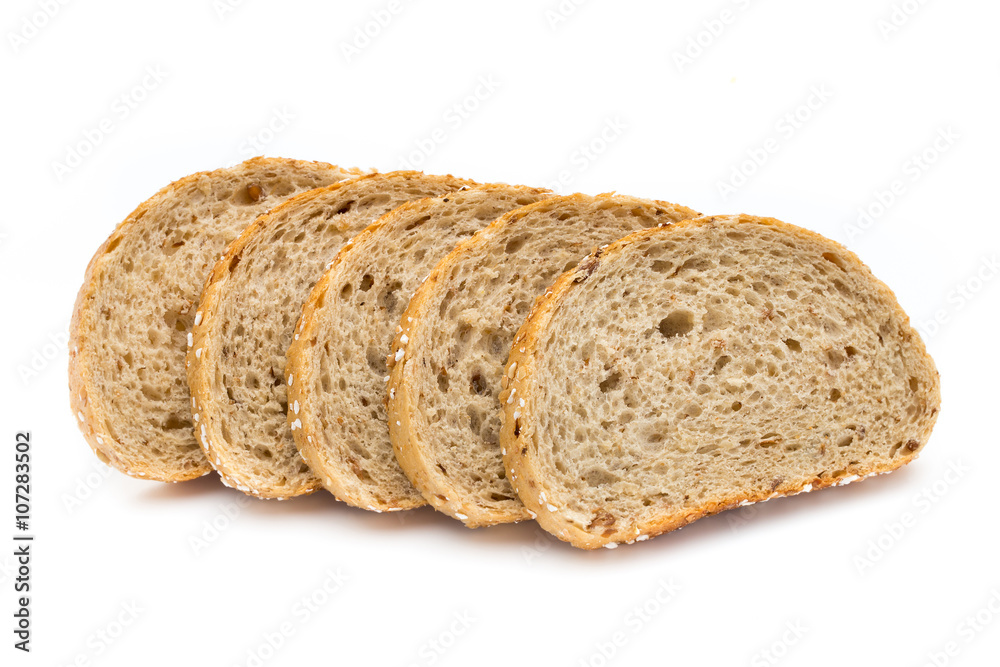 Bread isolated on the white background.