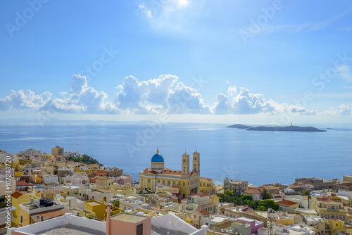 Syros island. Panoramic view of one of the most beautiful island photo