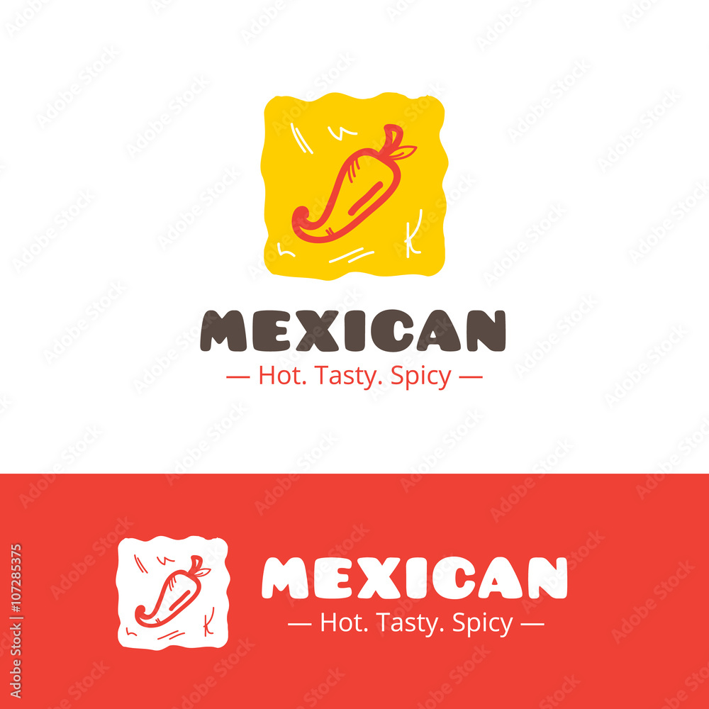 Vector colorful mexican food logo. Mexican restaurant logo. Fast food ...