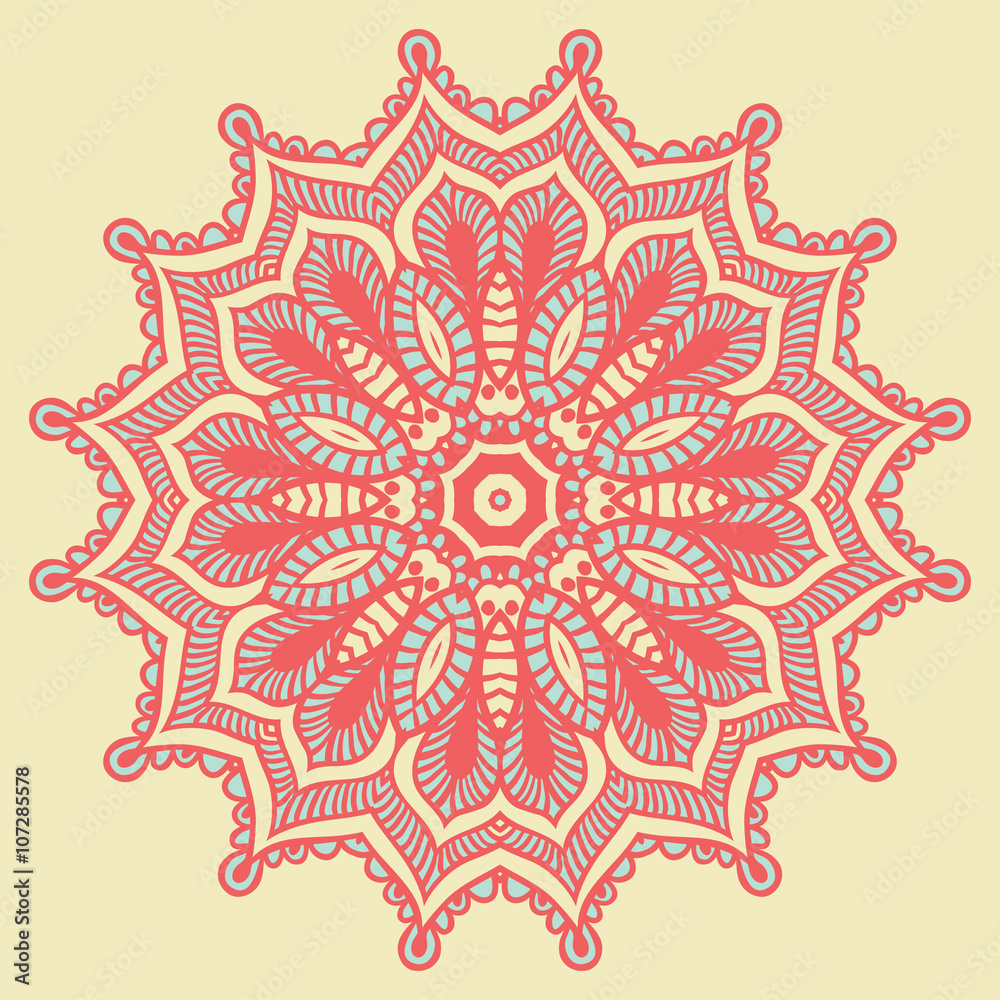 Mandala vector design, flower card