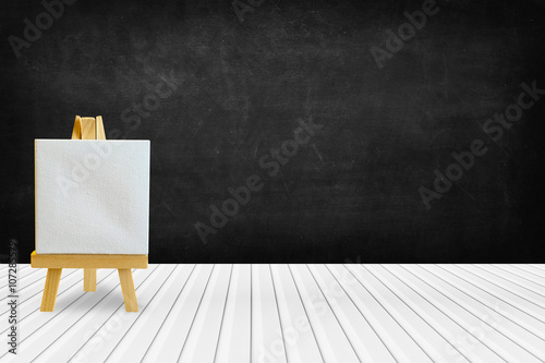 Wood table top with blackbo...