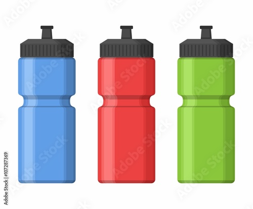 Sport bottles icon. Sport bottle for water. Water sipper. Sipper icon. Sport bottle flat style. Sport bottle vector isolated. Sipper vector isolated.