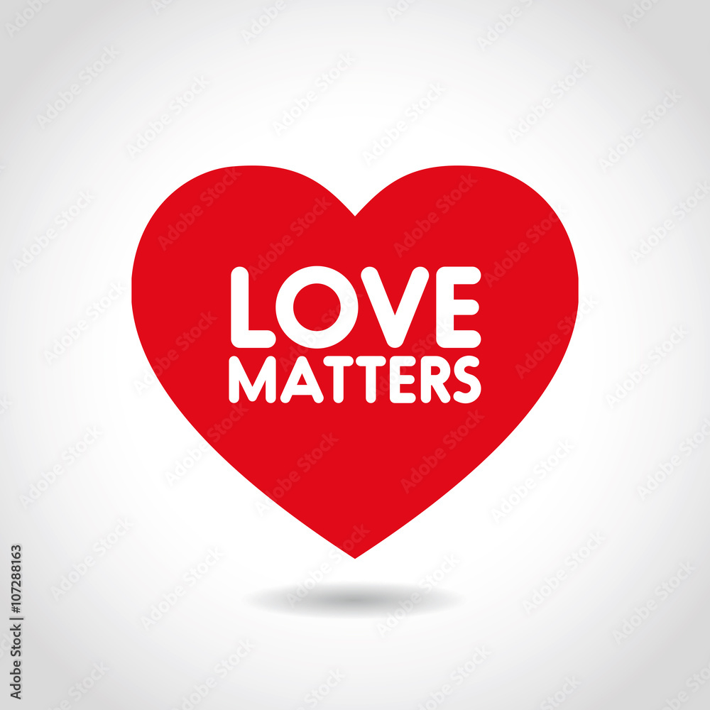 Love matters in red heart shape