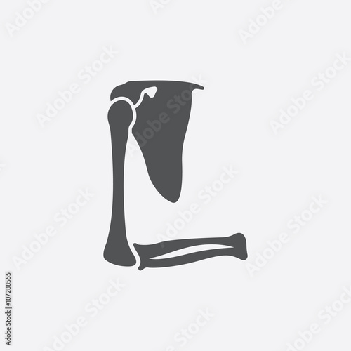 Arm bones icon of vector illustration for web and mobile