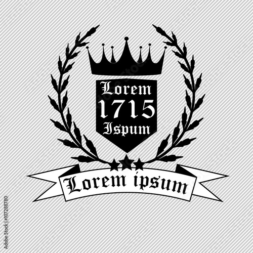 Crown emblem black and white