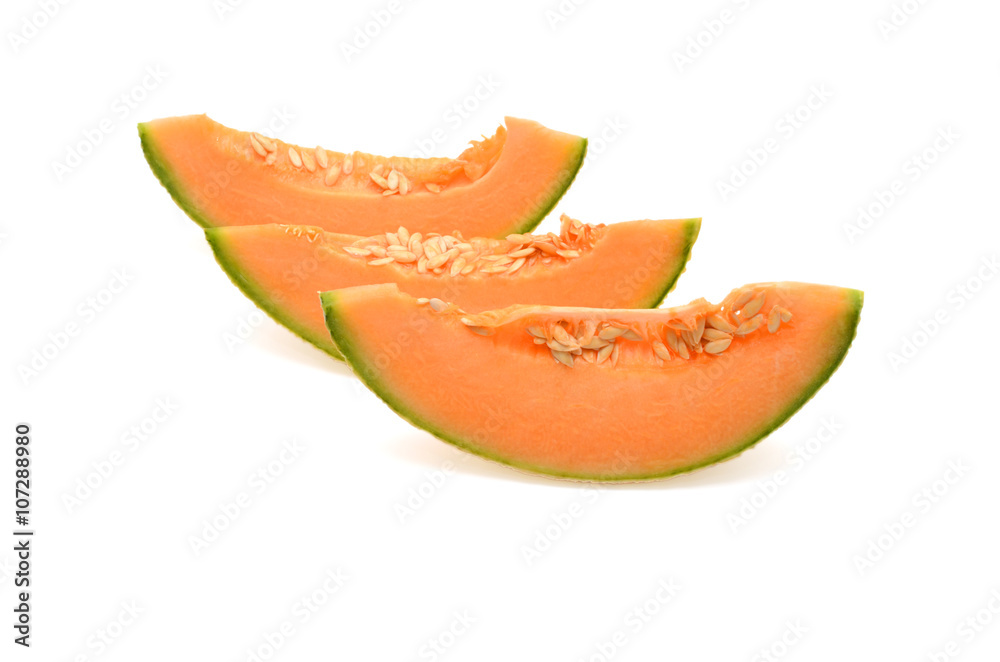 Cantaloupe melon isolated on white background Cantaloupe melon isolated on white background