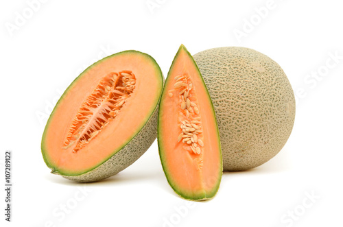 Cantaloupe melon isolated on white background