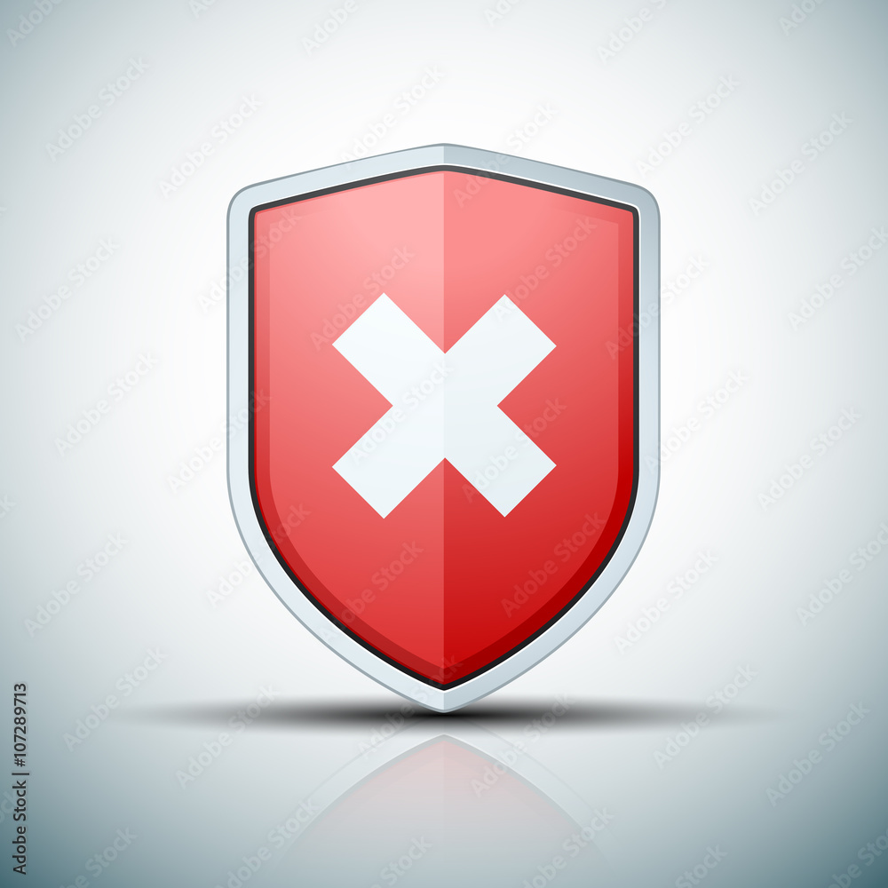 Obraz premium Unprotected Shield sign