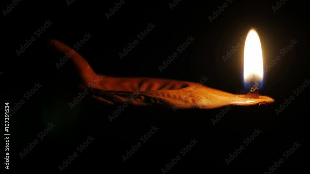 Ancient clay oil lamp