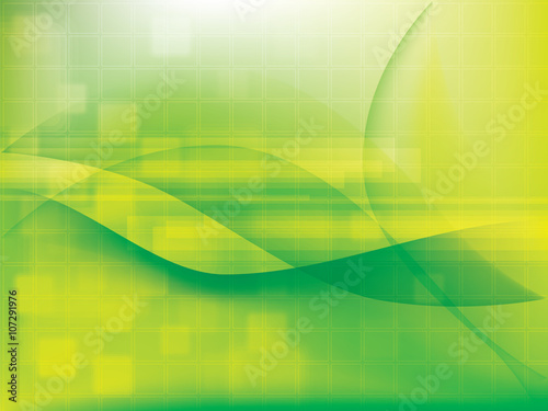 Technology background green futuristic abstract with bright lights.
