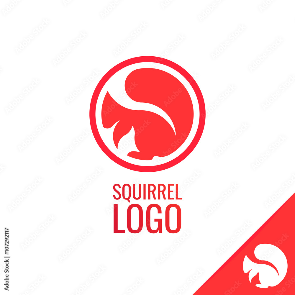 Unique concept of squirrel circle vector logo. Unique concept of squirrel circle vector logo.