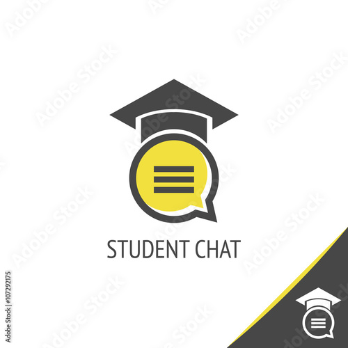  Education chat vector symbol icon or logo.