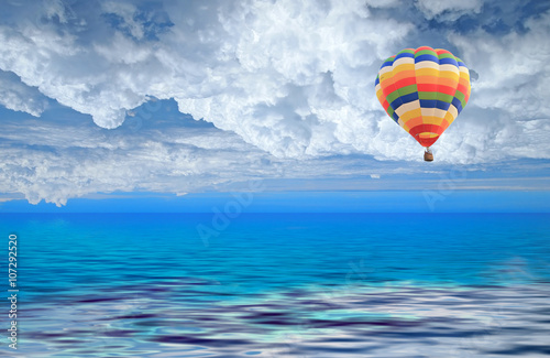 Colorful balloon in the blue sky