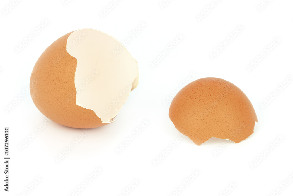 broken eggshell isolated on white background broken eggshell isolated on white background