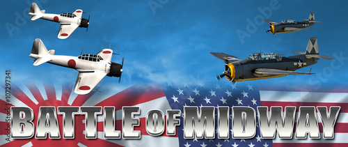 Tableau sur toile Battle of Midway