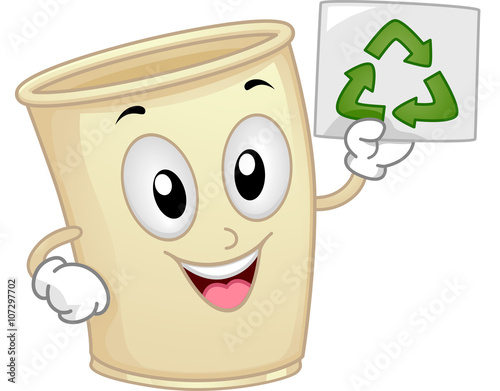 Mascot Recycle Paper Cup Promote Recycle