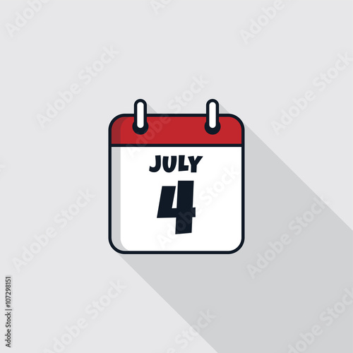 date calendar icon independence day theme