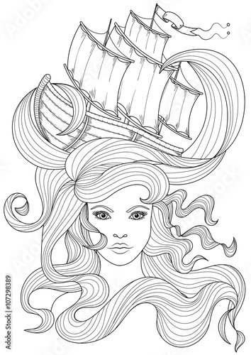 Coloring book page for adult. Vector anti stress pattern